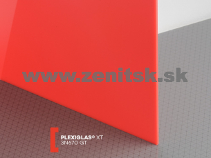Červené plexisklo Plexiglas XT 3mm 3N670 (priep. 2%) Červené plexisklo Plexiglas XT 3mm 3N670 (priep. 2%)