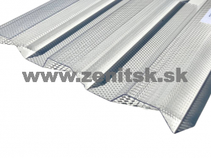 Trapézová polykarbonátová doska 76/18 číra štruktúra mikroprizma 0,9mm