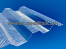 Trapézová polykarbonátová doska 76/18 číra štruktúra mikroprizma...