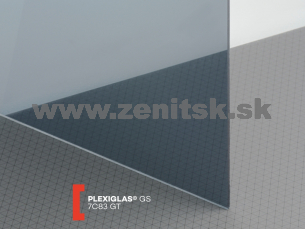 Šedé plexisklo Plexiglas GS 5mm 7C83 (priep. 21%)   (šírka: 1010 mm, dĺžka: 2030 mm) 