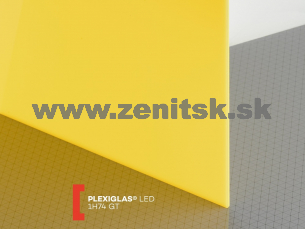Žlté plexisklo Plexiglas LED 3mm 1H74 nasvetľovacie Žlté plexisklo Plexiglas LED 3mm 1H74 nasvetľovacie